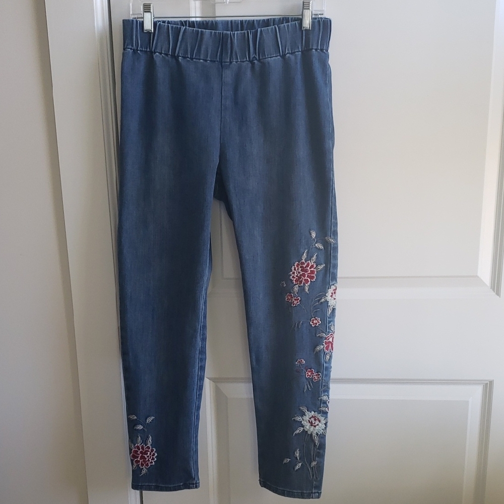 Soft Surroundings PM Embroidered Jeans